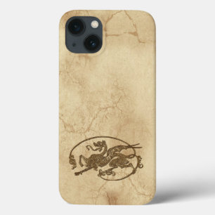 Antiker Drache der Alten Welt auf Faux-Pergament iPhone 13 Hülle