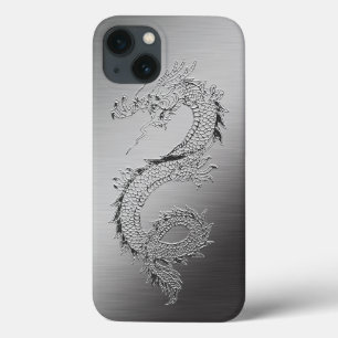 Antiker Drache Gebürsteter Metall-Look iPhone 13 Hülle