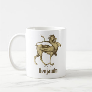 Antiker Drache Mittelalterlicher Greif Goth Fantas Kaffeetasse