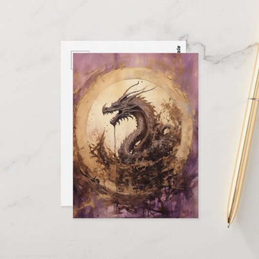 Antiker Drache Postkarte (Vorderseite/Rückseite Beispiel)
