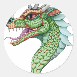Antiker Drache Runder Aufkleber