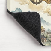 Antiker Drache und Dhamma-Rad-Mauspad - Histor Mousepad (Ecke)