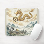 Antiker Drache und Dhamma-Rad-Mauspad - Histor Mousepad (Mit Mouse)