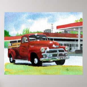 Antiker Druck des LKW-1954 Poster