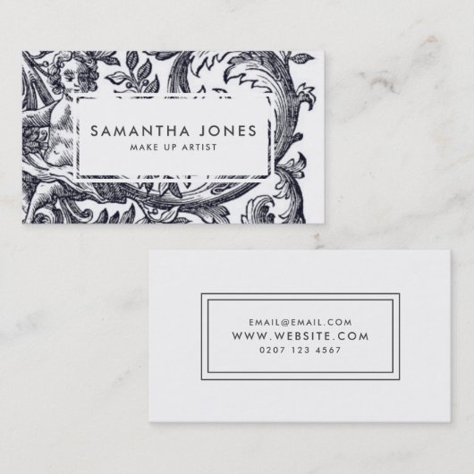 Antiker Engels-Engel bilden Künstler Visitenkarte (Vorne/Hinten)