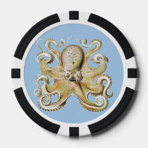 Antiker Ernst Haeckel Oktopus Nautisches Meer Lebe Pokerchips