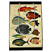 antiker Fischdruck Mittlere Geschenktüte (Rückseite)