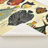 antiker Fischdruck Sherpadecke (3/4)