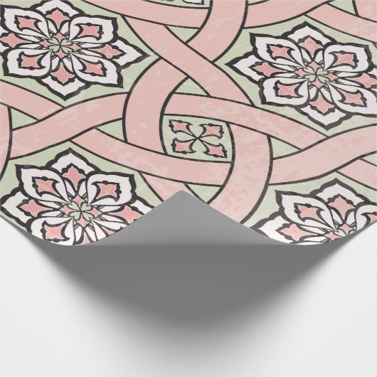 Antiker Fliesenhintergrund, nahtloser Teil Geschenkpapier (Ecke)