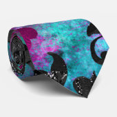 Antiker floraler Dschungel Schwarzer Zebra Streife Krawatte (Gerollt)