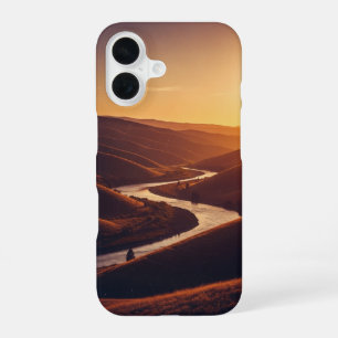 Antiker Fluss bei Sonnenuntergang iPhone 16 Hülle
