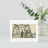 Antiker Foto Mann mit Auto Postkarte (Stehend Vorderseite)