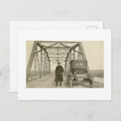Antiker Foto Mann mit Auto Postkarte (Vorne/Hinten)