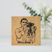 Antiker Fotograf mit Kamera Karte (Stehend Vorderseite)