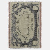 Antiker französischer Baum-Rahmen-personalisierte Decke (Vorderseite Vertikal)