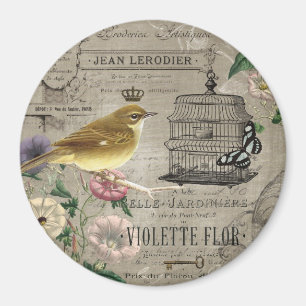 Antiker französischer Gartenvogelmagnet Magnet
