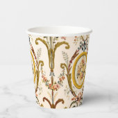 Antiker französischer Rokoko Flora Goldmedaille Pappbecher (Rückseite)