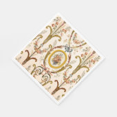 Antiker französischer Rokoko Flora Goldmedaille Serviette (Ecke)