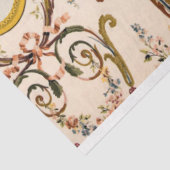 Antiker französischer Rokoko Floral Gold Creme Dec Seidenpapier (Ausschnitt)