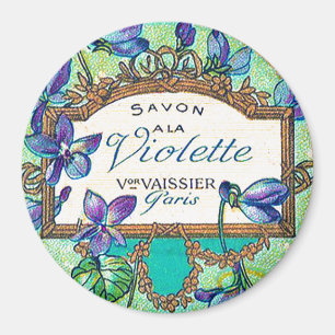 Antiker französischer Veilchen-Duftmagnet Magnet