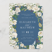 Antiker Frühling Florals | Einladung zur Hochzeit (Vorne/Hinten)