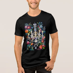 Antiker funkelnder Kristallkronleuchter floral in Tri-Blend Shirt
