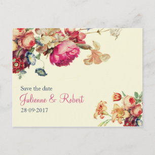 Antiker Garten Vintage Save the Date Postkarte