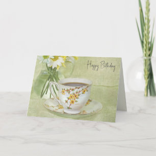 Antiker Geburtstagsteetasse Karte