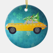 Antiker Gelber Wagen Keramik Ornament (Vorne)