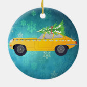 Antiker Gelber Wagen Keramik Ornament (Hinten)