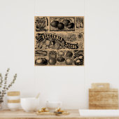 Antiker Gemüsemarkt im Landhausstil Poster (Küche)