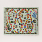 Antiker George-Washington-Schlangenspiel-Brettdruc Puzzle (Horizontal)