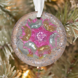 Antiker Glas-Weihnachtsball Rosa Antik-Juwel Ornament