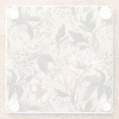 Antiker Glasuntersetzer mit Blumenmuster (Rückseite)