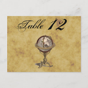 Antiker Globus, Nummer des distressed BG-Tisches Postkarte