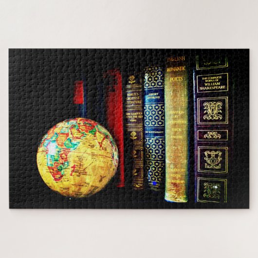 Antiker Globus und Bücher Puzzle (Horizontal)