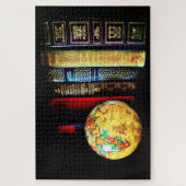 Antiker Globus und Bücher Puzzle (Vertikal)