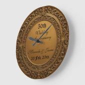 Antiker Gold Barockrahmen 50. Hochzeitsjubiläum Große Wanduhr (Winkel)