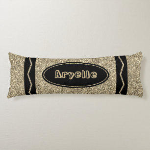 Antiker Gold Glitzer Crayon Kissen mit Name