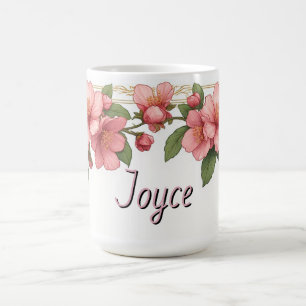 Antiker Gold-Rosa-Blumenrahmen Kaffeetasse