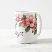 Antiker Gold-Rosa-Blumenrahmen Kaffeetasse (VorderseiteRechts)