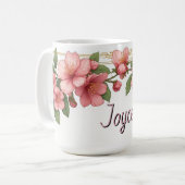 Antiker Gold-Rosa-Blumenrahmen Kaffeetasse (Vorderseite Links)