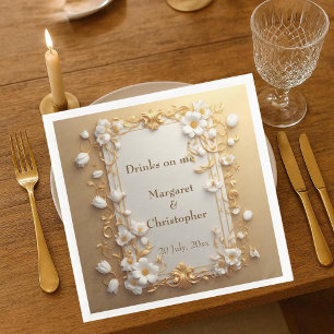 Antiker goldener Rahmen für Vintage Hochzeit im kö Serviette