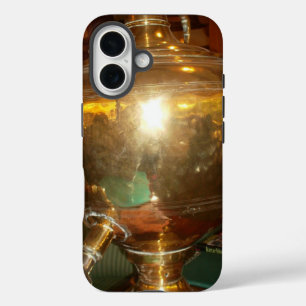 Antiker goldener Samowar Erbstück Teekanne Kunst iPhone 16 Hülle