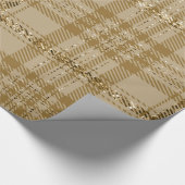 Antiker GoldGlitzer Plaid-01 Geschenkpapier (Ecke)