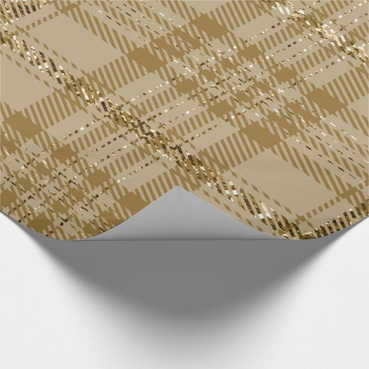 Antiker GoldGlitzer Plaid-01 Geschenkpapier (Ecke)