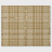 Antiker GoldGlitzer Plaid-01 Geschenkpapier (Flach)