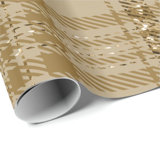 Antiker GoldGlitzer Plaid-01 Geschenkpapier (Rolleneckpunkt)