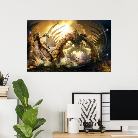 Antiker Golem-Kampf Poster (Heimbüro)