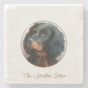 Antiker Gordon Setter Steinuntersetzer